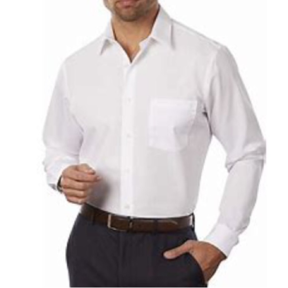 Calvin Klein | White Long Sleeve Button Down Dress Shirt